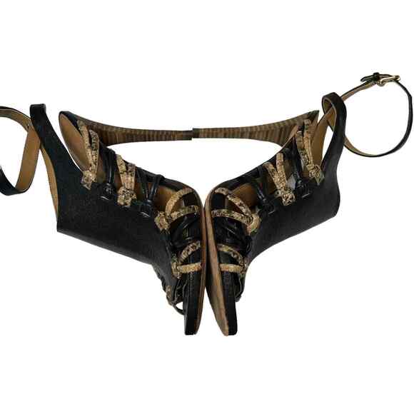 Coach Jody Mixed Texture Stiletto Heels Sandals Size 6.5 - Picture 4 of 8